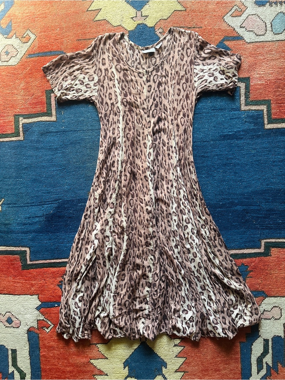 Vintage Gauzy Leopard Midi Dress